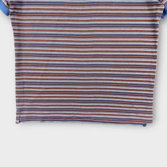 $115 J Lindeberg Polo Shirt Mens Large Striped Dev Slim Lux Pique Logo Golf - Picture 4 of 9